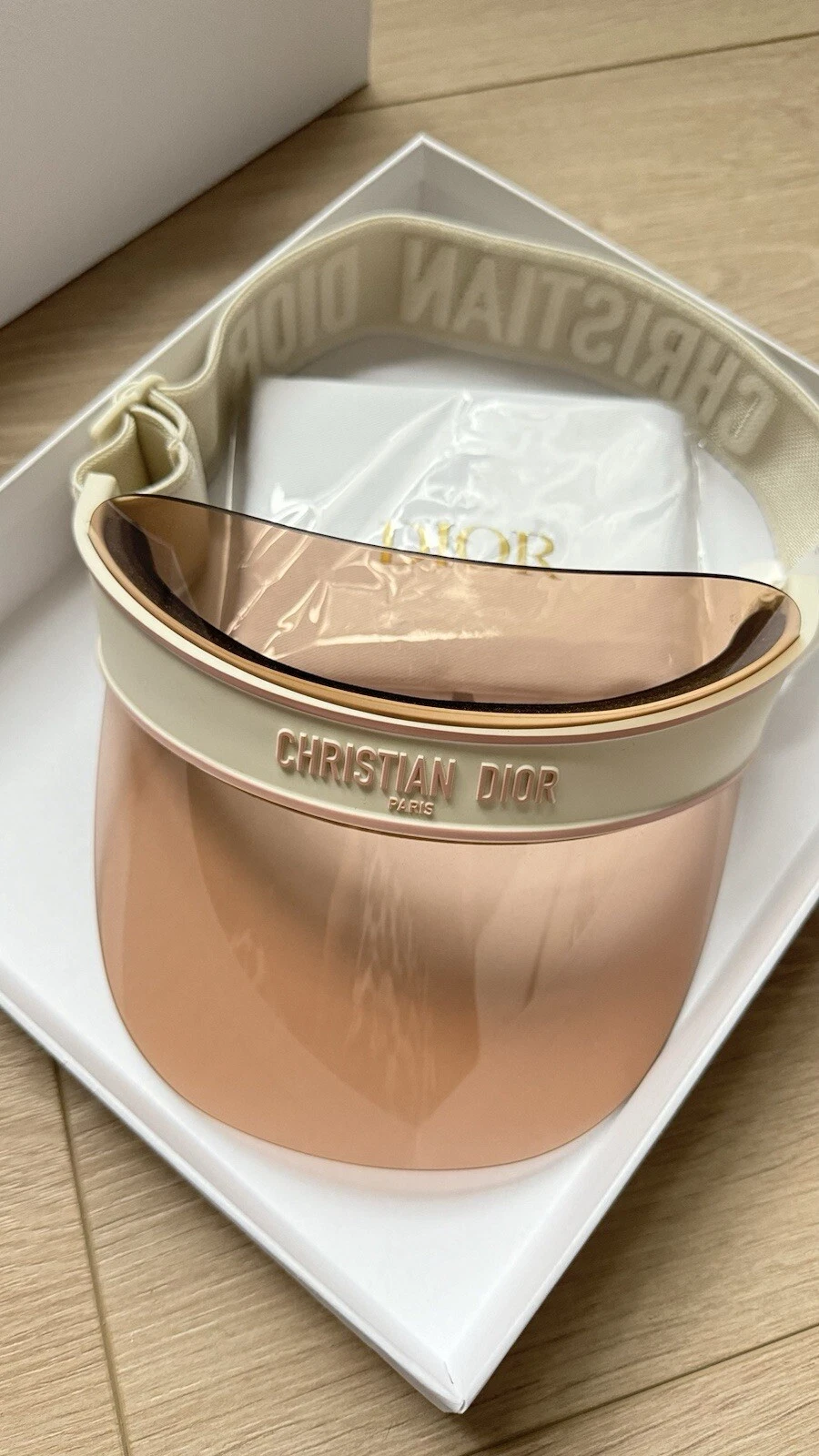 CHAPEAU PARE SOLEIL CHRISTIAN DIOR DIOREYEWEAR DIORCLUB V1U ivoire/rose NEUF