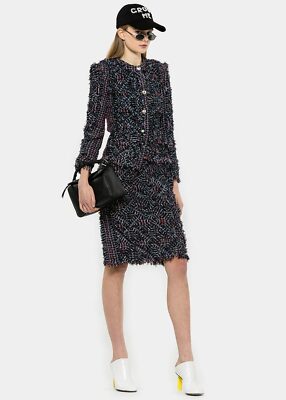 LAURENCE & CHICO NWT Handwoven Tweed Short Coat Top and Quilted Skirt Medium 