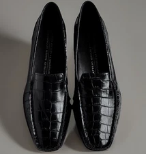 AGL Attilio Giusti Leombruni Croc Embossed Patent Leather Womens Loafers  NWOT