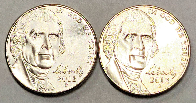2012 P & D  Jefferson Nickels -  BU Coin Set