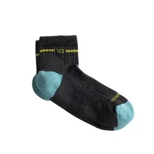 Wide Open Single Stripe Midweight Quarter Women's Socks, Charcoal, Large