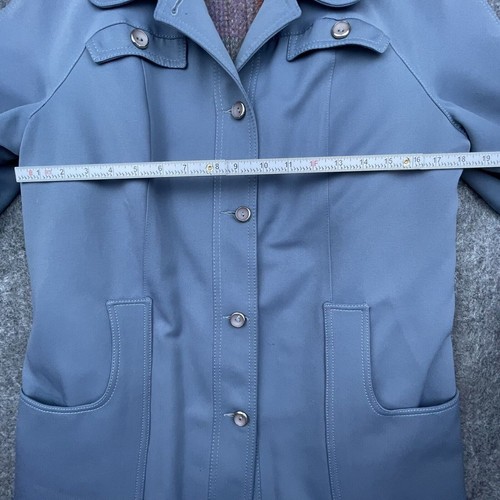 Vintage I Magnin Coat Large Pastel Blue Trench Flannel Lined Forecaster Boston - Picture 9 of 9