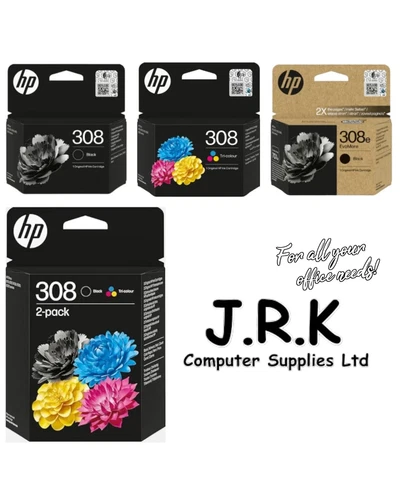 Original HP 308 OR 308e Black OR Colour Ink Cartridges For ENVY 6110 6120