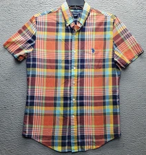 US Polo Assn. Button-Down Shirt Men's S Multicolor Plaid Short Sleeve Collared