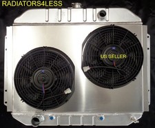 3 Row Aluminum Radiator W Shroud 12 Fans 61 62 63 64 Ford Truck Pickup V8
