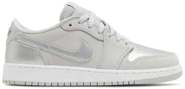 Air Jordan 1 Retro OG Low Argento Metallizzato Nuovo UK 11