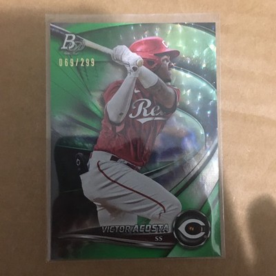  2022 Bowman Platinum Victor Acosta Green Ice Foil Parallel #d /299 #TOP-18 Reds