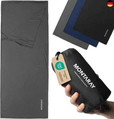 MONTARAY Hüttenschlafsack Ultraleicht, Baumwolle oder Mikrofaser, Doppellagig, kleines