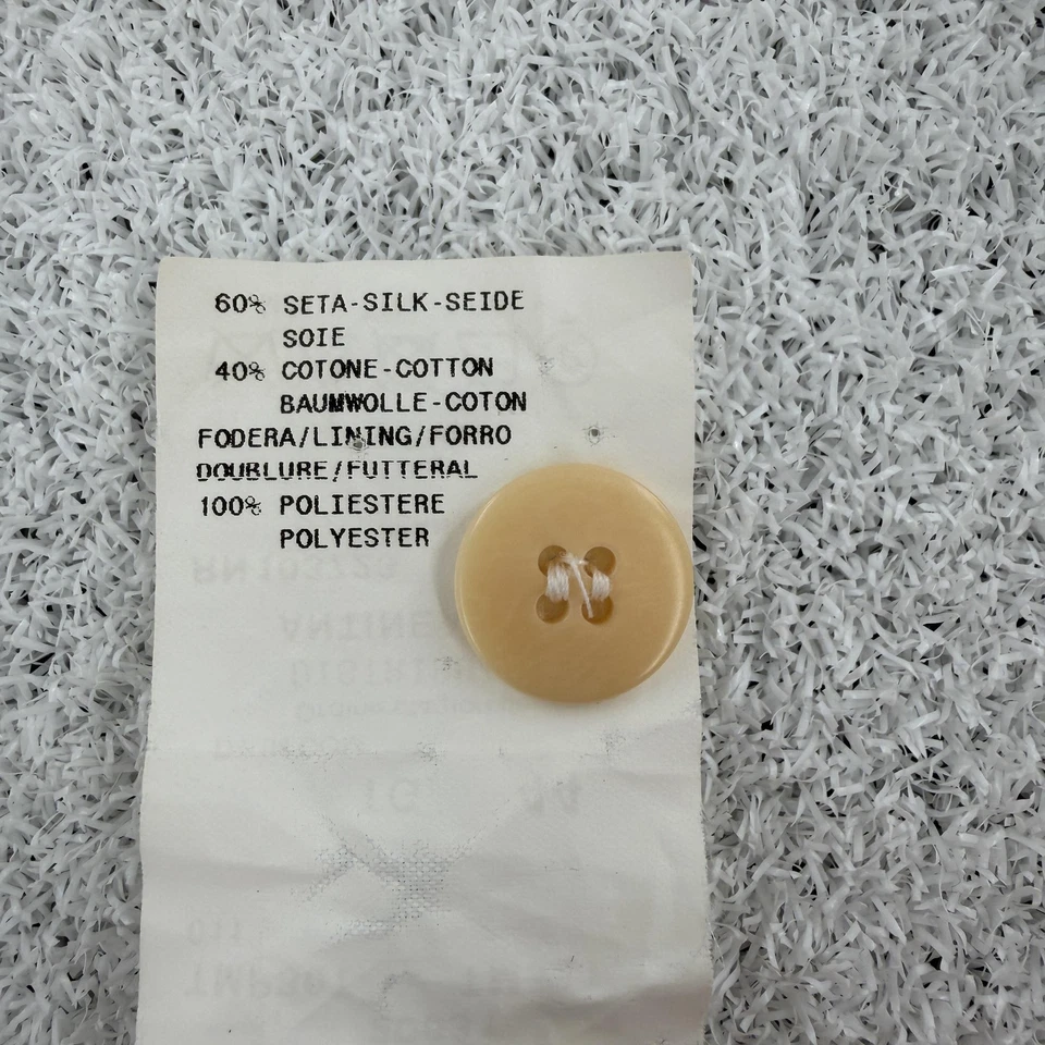 Armani Collezioni Pants Womens 8 Ivory Floral Pleated Silk Cotton Made Italy - Image 4 of 4