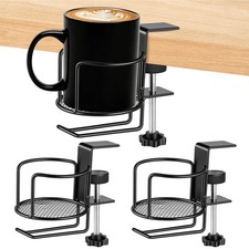 3 Packs 2-in-1 Desk Cup Holders with Headphone Hanger,Anti-Spill Table Water ...