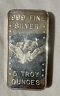 5 Troy oz .999 Fine Silver Bullion Bar - Eagle Flag Design Silver Bar