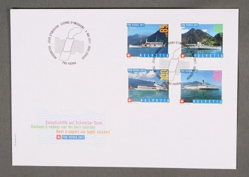 MayfairStamps Switzerland FDC 2011 Steamships on Swiss Lakes Combo Pro-Patria Fi
