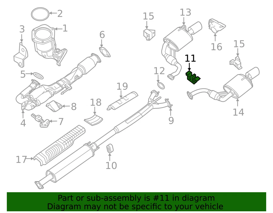 Подлинный 2009-2023 Nissan Maxima - глушитель и труба крепление подушка 20621-JN00A - Изображение 2 из 2