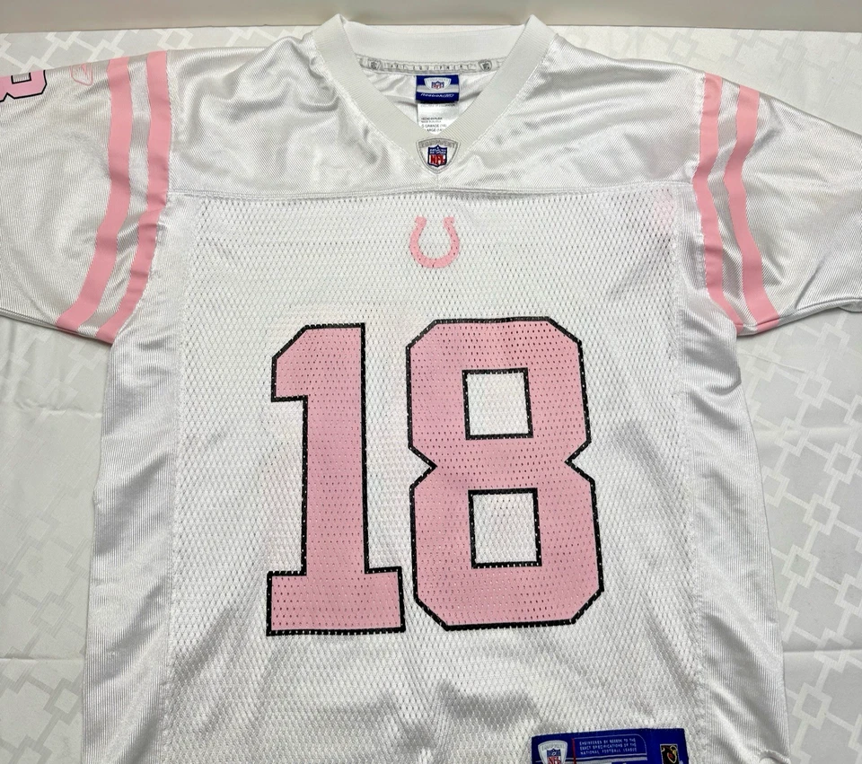 Camiseta de colección Peyton Manning Pink Colts niñas talla L (14) equipo Reebok NFL Foto 3 de 4