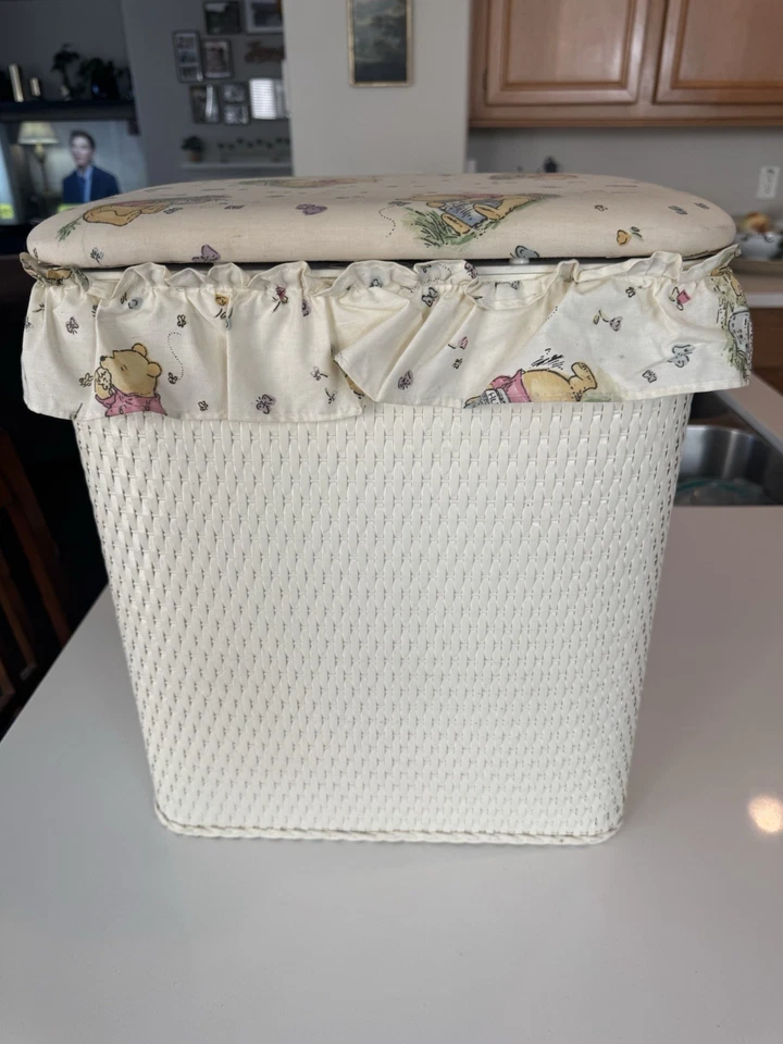 Vintage Badger Basket Classic Pooh Child Baby Laundry Hamper 14"W x10"D x16.5"H - Image 3 of 4