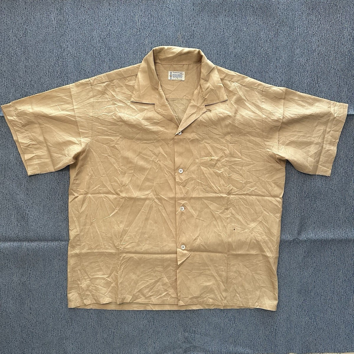 Rare Vintage 50s 60s JC Penney Towncraft Penn-Prest Mens L Shirt