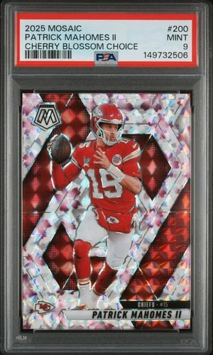 2025 Panini Mosaic Choice Patrick Mahomes Cherry Blossom /20 PSA 9