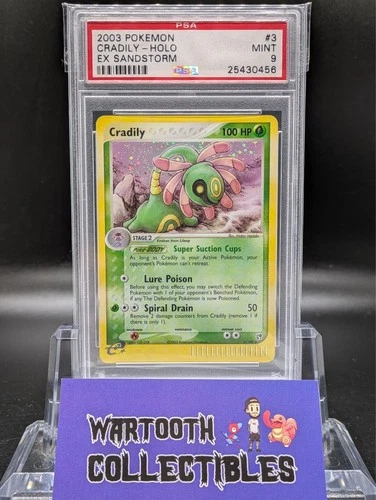 2003 Pokemon Cradily Holo Rare EX Sandstorm 3/100 PSA 9 MINT