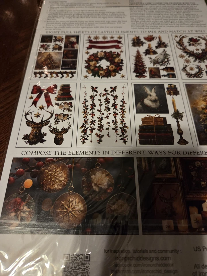 Iron Orchid Designs Crimson Velvet Transfer Set 8 Sheets New - Image 4 of 4