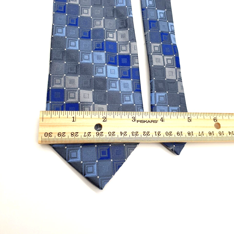 Kenneth Cole Reaction Hombres Vestido Corbata Traje de Negocios 100% Seda Diseñador Regalo Azul Foto 3 de 4