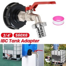 IBC Adapter Kugelhahn 3/4 Zoll Auslaufhahn Regenwasser Container Wassertank DE