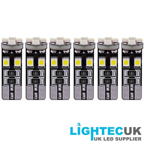 T10 8 SMD CANBUS ERROR FREE LED XENON HID PURE WHITE W5W 501 SIDE LIGHT BULBS UK - Picture 8 of 10