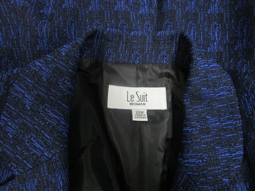 LE SUIT WOMAN BLUE 3/4 SLEEVE FRONT BUTTONS CLOSURE BLAZER SIZE 22W - NEW - Picture 6 of 7