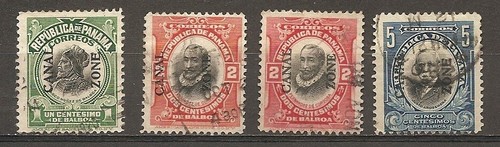 US Canal Zone 1909-1910 Overprints on 1c, 2c, 5c used