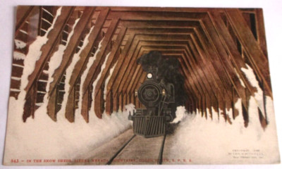 1907 SOUTHERN PACIFIC DONNER PASS SNOW SHEDS SIERRA MOUNTAINS USED POST CARD
