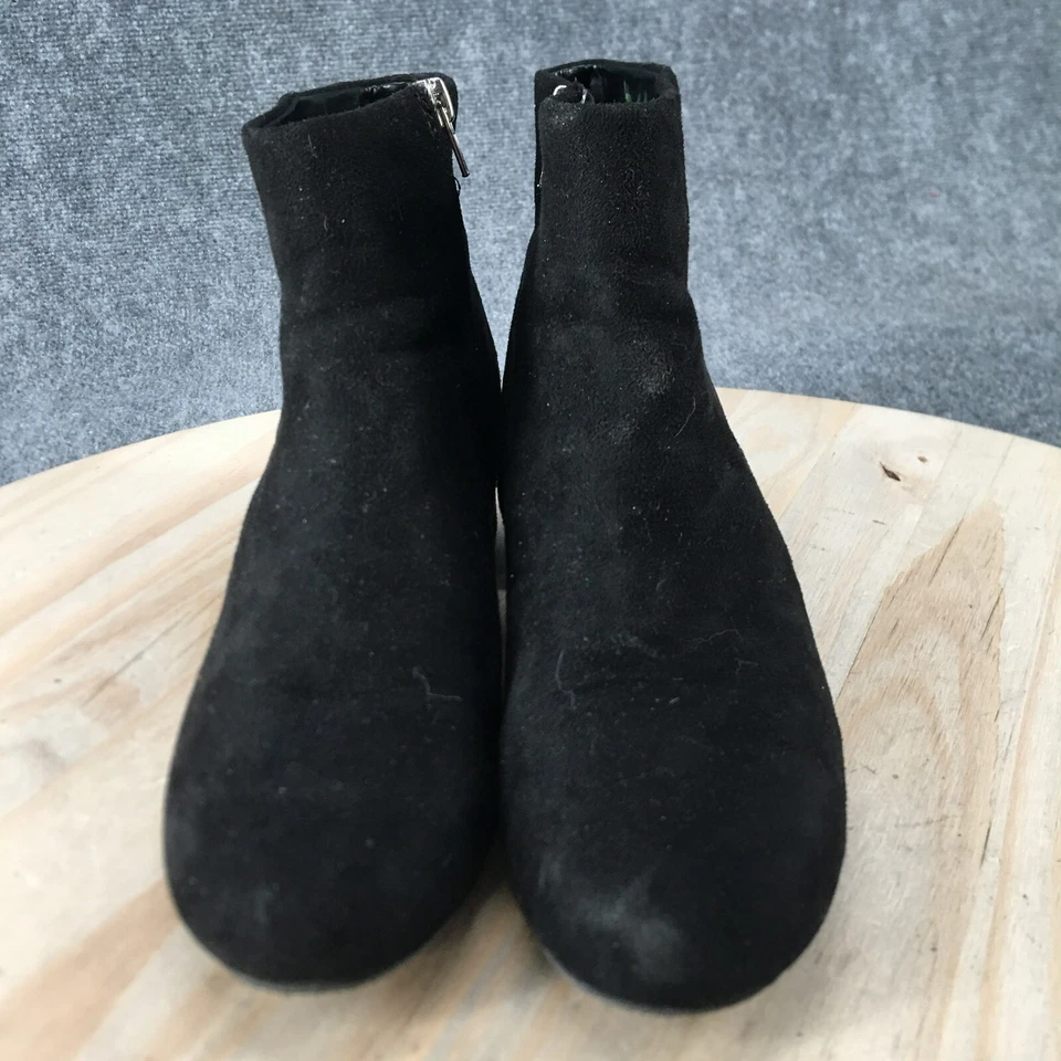 J. Adams Botas Mujer 9 Botines Negro Imitación Cuero Cremallera Lateral Tacones Bloque Foto 4 de 4