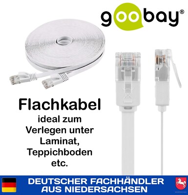 Cat 5e Patchkabel RJ45 Netzwerkkabel LAN DSL ultraflach 0,5m 1m 2m 3m 5m 7m 10m