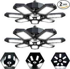 2Pack LED Deformable LED Garage Light Bright Shop Ceiling Lights Fixture Bulb US