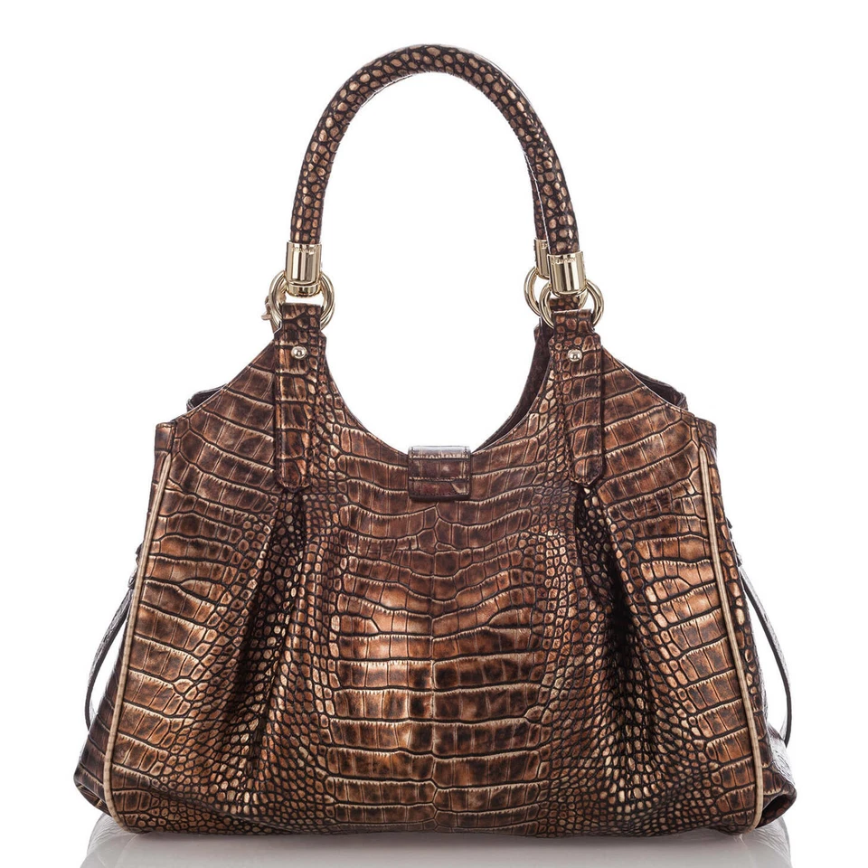 NEW BRAHMIN BROWN GOLD  LEATHER HOBO HANDBAG BAG SATCHEL - Image 4 of 4