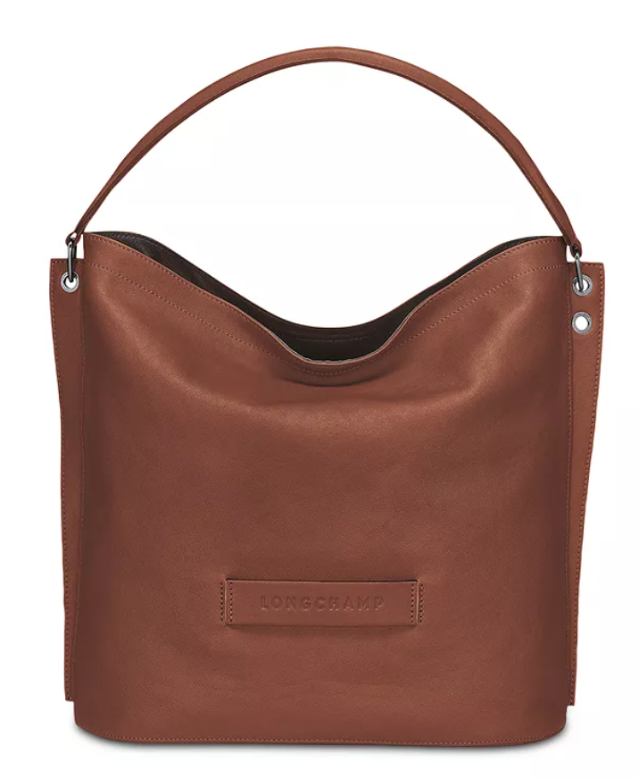 NEW WITH TAGS Longchamp 3D Leather ZIP Hobo Bag COGNAC LC3D $760