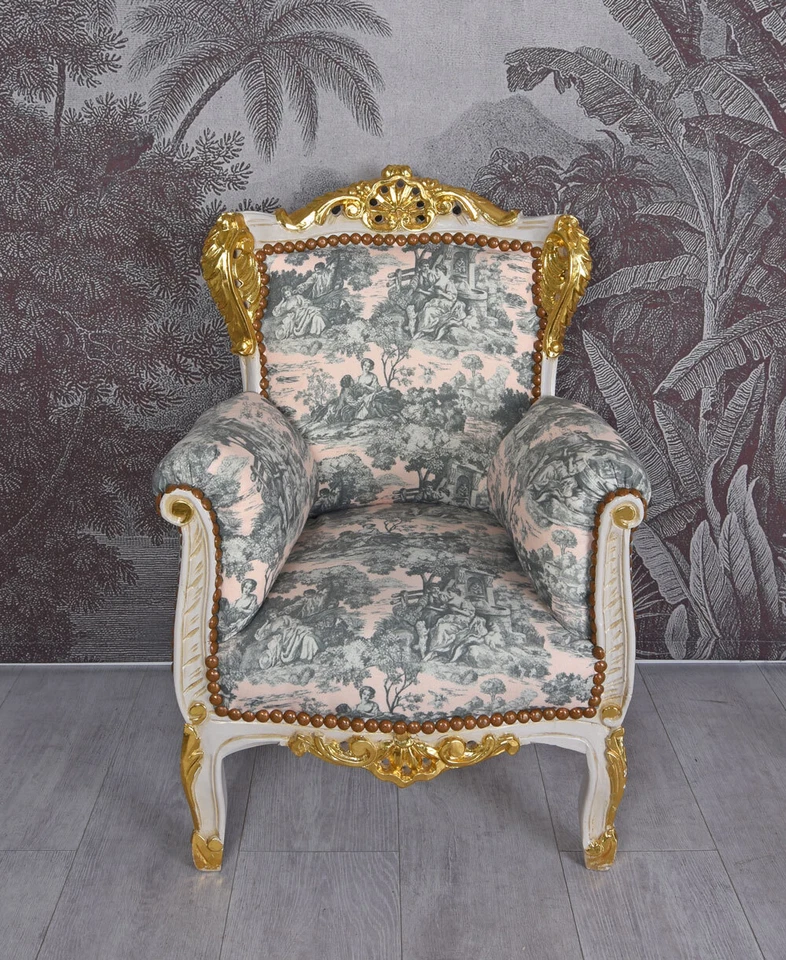 Antik Sessel Kinder Sessel Armlehnstuhl Barock Stuhl Kinderzimmer Armlehnsessel - Bild 3 von 4