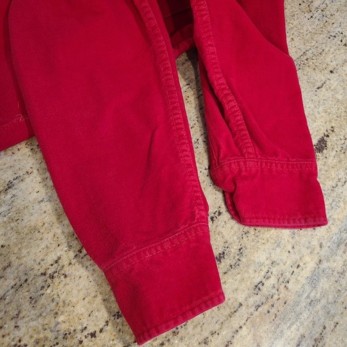 Vintage Woolrich 1571 Size M Chamois Cotton Flannel Shirt RED Heavy Warm - Picture 13 of 15