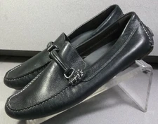 258415 PF50 MENS SHOE SIZE 8.5 M BLACK LEATHER DRIVER BY JOHNSTON & MURPHY