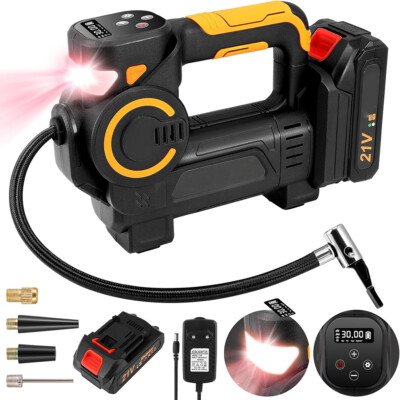Cordless Tire Inflator Air Compressor Car Tire Pump with Rechargeable Battery
