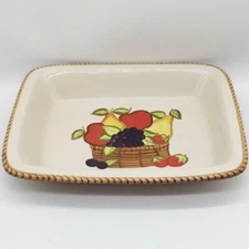 Vintage Alco Platter Fruit And Basket Serving Dish 