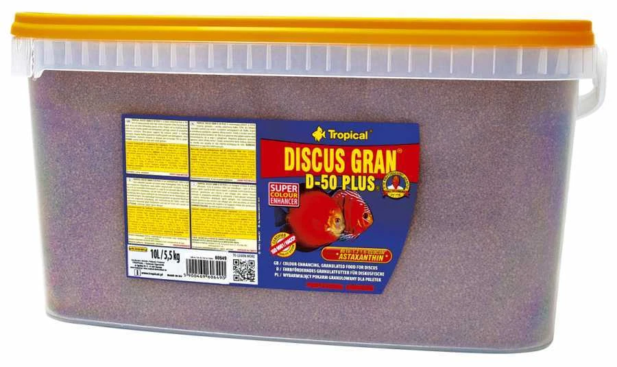 Tropical Diskus Gran D - 50 Plus 10 litros gránulos de disco alimento para peces acuario