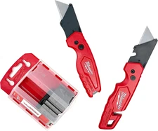 Fastback Flip Utility Knife 2 Piece Set with Razor Blade Dispenser (50 Blades...