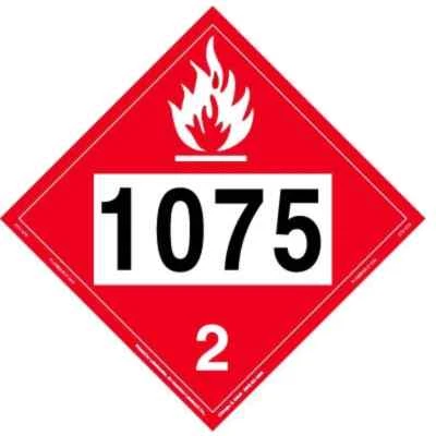 LABELMASTER® Labelmaster ZVR81075 UN 1075 Placard Flammable Gas Tagboard 25 pk