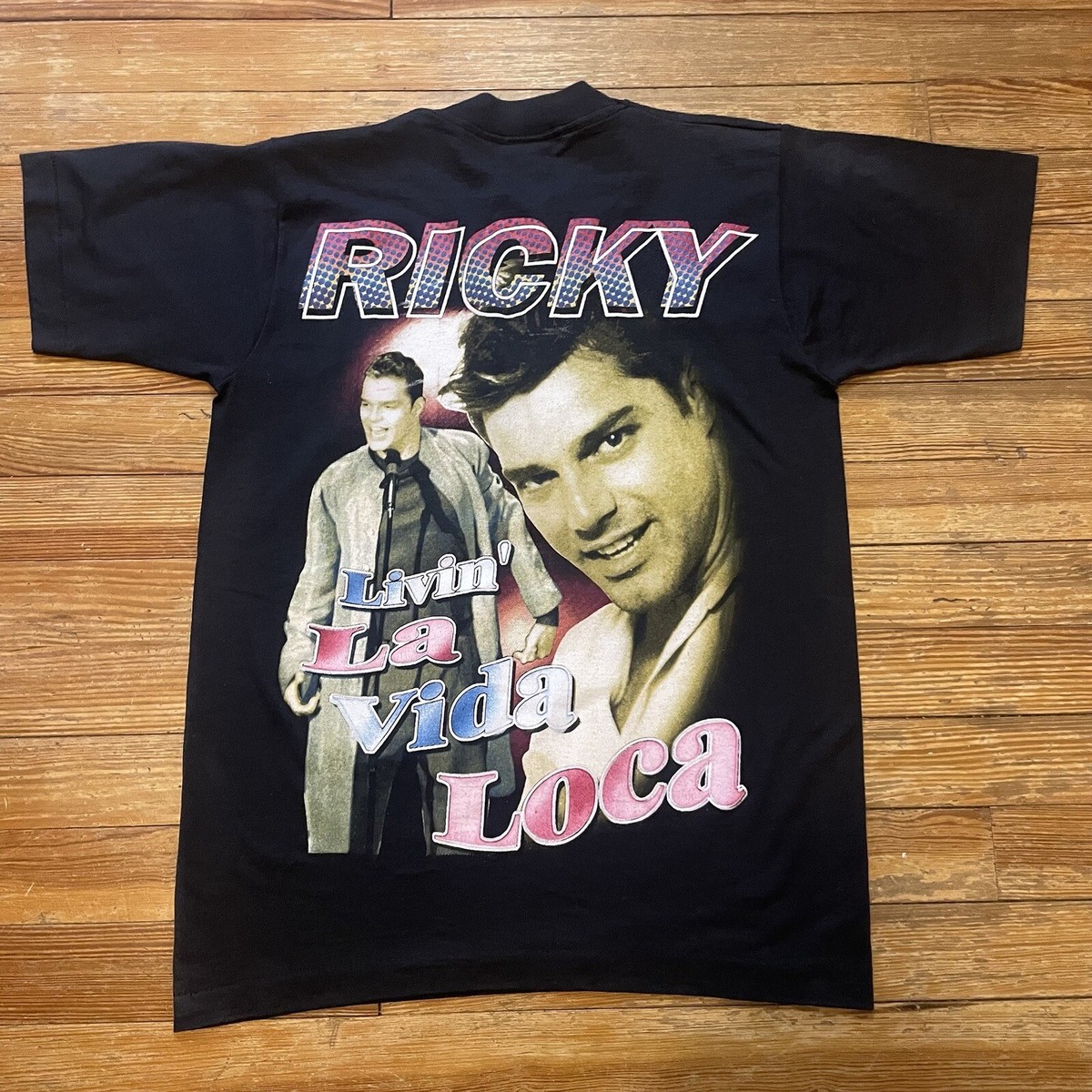 Vintage 90s Ricky Martin T Shirt Size Small Boy Band Pop Rock Star 