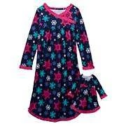 NUEVO CON ETIQUETAS Vellón Invierno Niñas Camisón Talla 5 Muñeca Vestido Copo de Nieve Vacaciones Pijama Foto 2 de 2