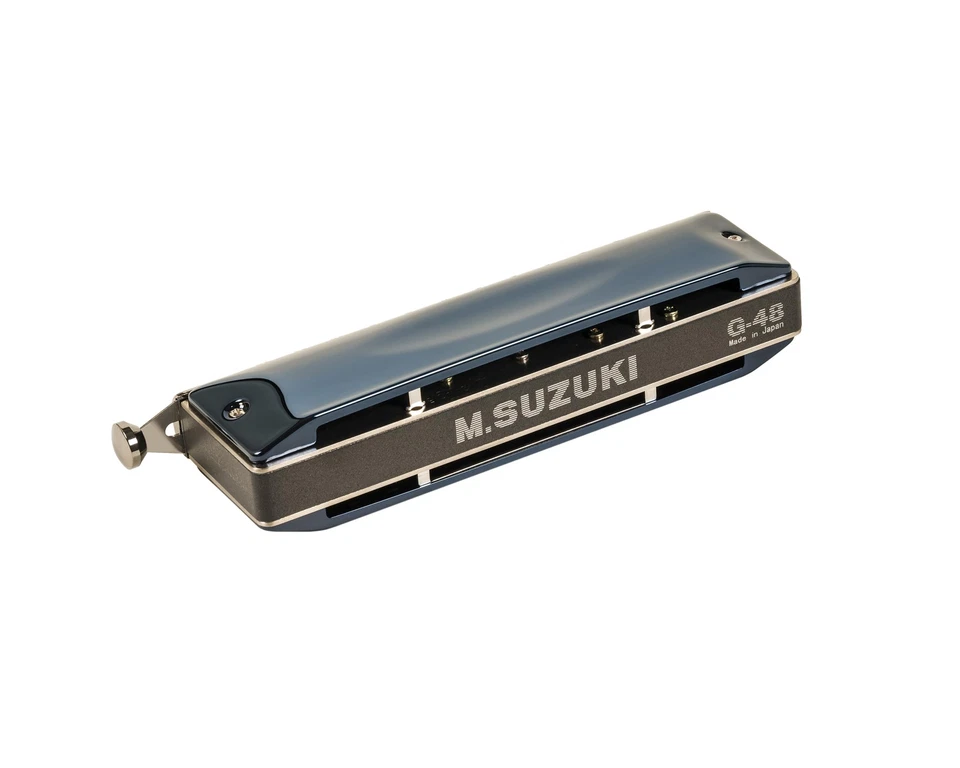 Suzuki G-48 Chromatic Harmonica Gregore Series Metal Cover Model Blue w/case New - Image 4 of 4