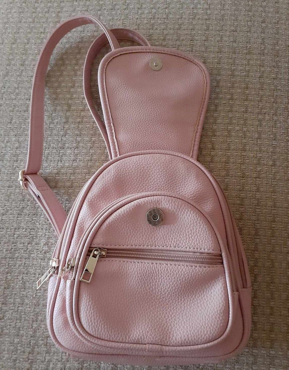 Isabelle Pink Pebbled Mini Vegan Faux Leather Backpack NWOT  display picture 3