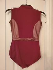 Women's Double Platinum Maroon Size L Dance Leotard