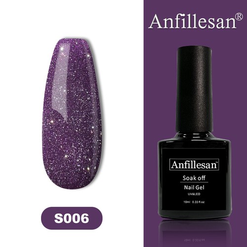 Reflective Glitter Gel Nail Varnish Anfillesan UV LED Base Coat Gel Sparkle UK - Picture 44 of 48