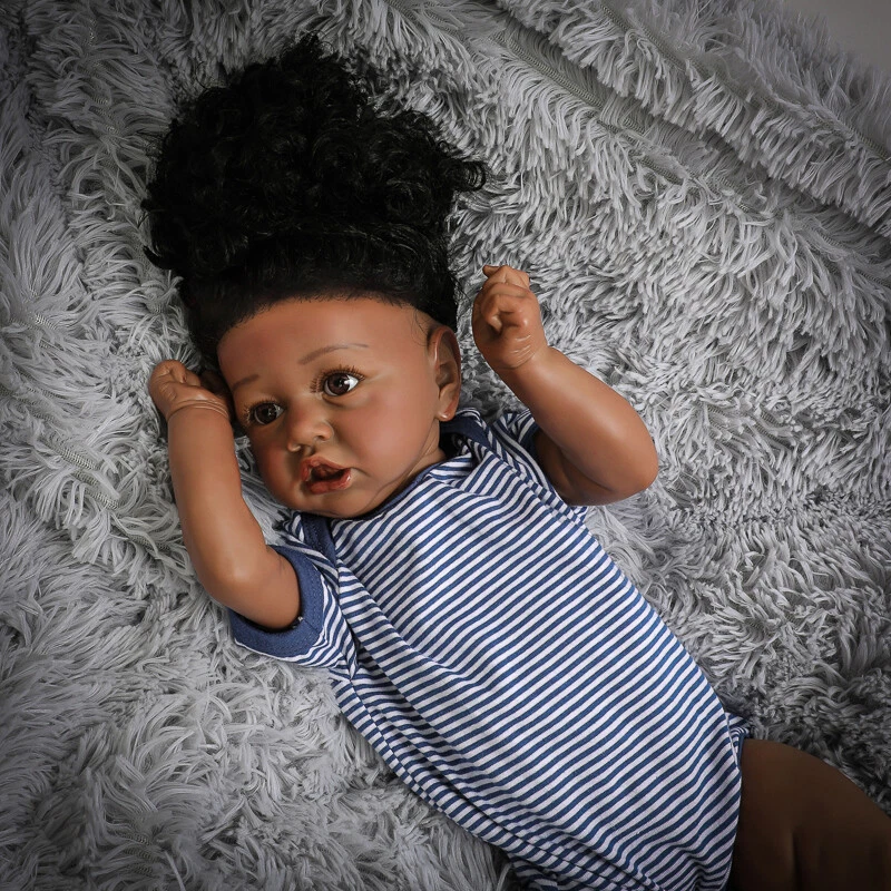 Black Reborn Dolls Toddler Realisic Boy Girl Baby African American Biracial  Doll