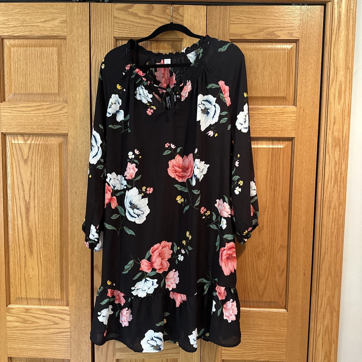 Black floral dress sales old navy